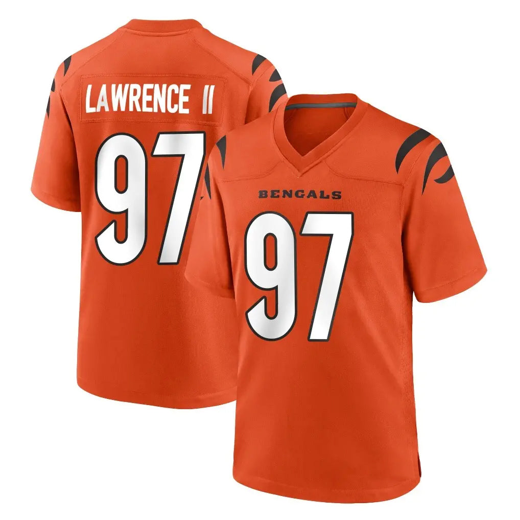 C.Bengals #97 Dexter Lawrence II Player Orange Home Game Odoa Stitched Jerseys