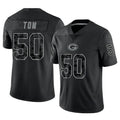 GB.Packers #50 Zach Tom Player Black Reflective Limited Home Game Odoa Stitched Jerseys