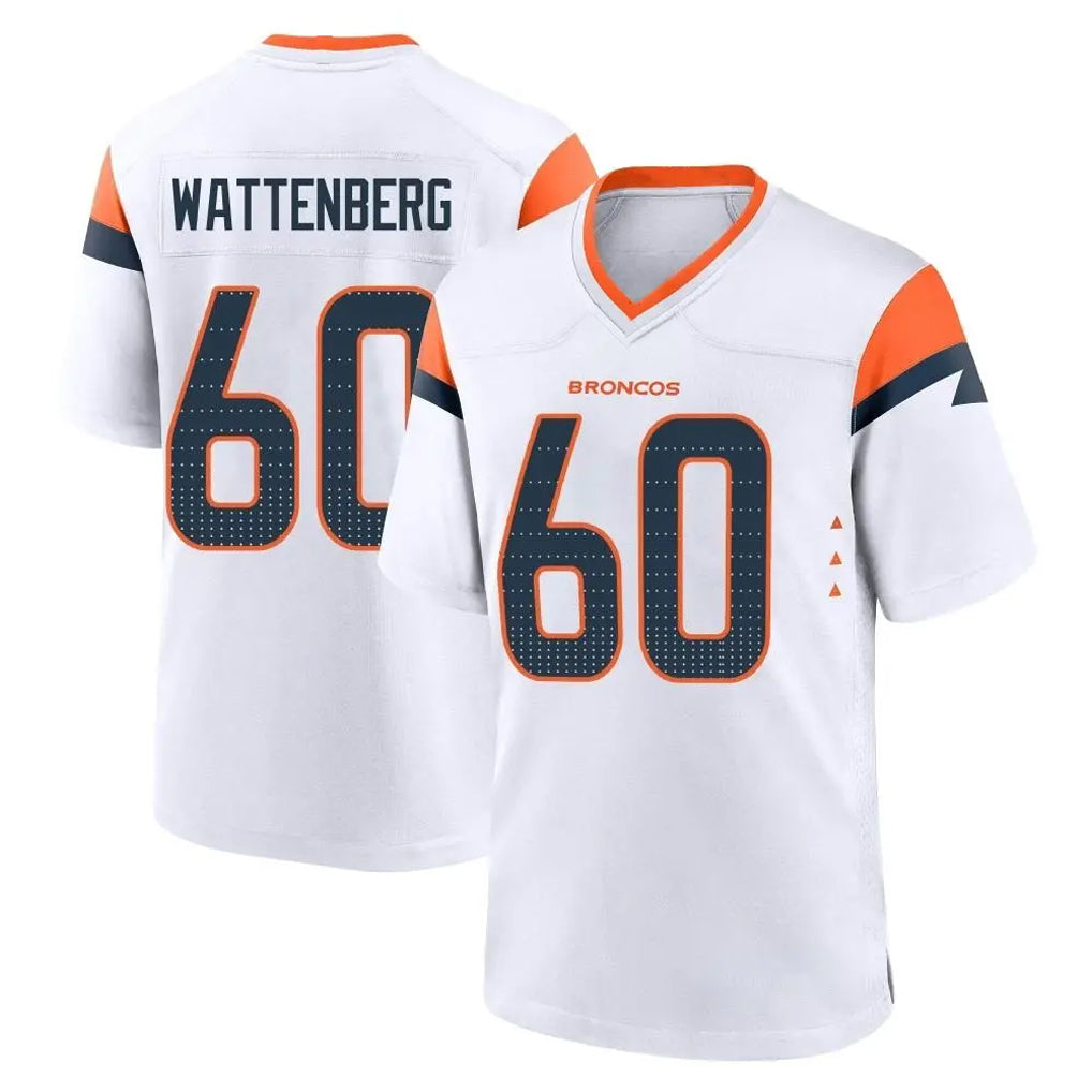 D.Broncos #60 Luke Wattenberg Player White Home Game Odoa Stitched Jerseys