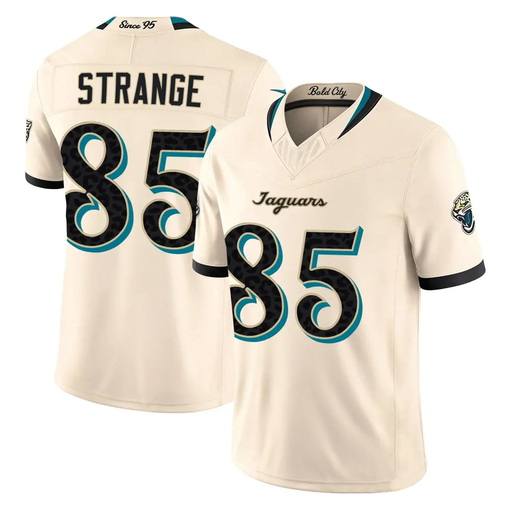 J.Jaguars #85 Brenton Strange Player Natural Limited 2026 Rivalries Collection Game Odoa Stitched Jerseys
