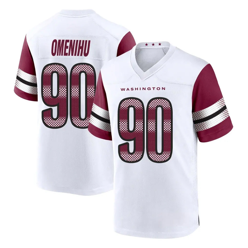 W.Commanders #90 Charles Omenihu Player White Game Home Odoa Stitched Jerseys