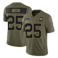 GB.Packers #25 Keisean Nixon Player Olive 2025 Salute To Service Limited Home Game Odoa Stitched Jerseys