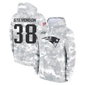NE.Patriots #38 Rhamondre Stevenson Player Arctic Camo Salute to Service Pullover Hoodies Limited Game Odoa Stitched Jerseys