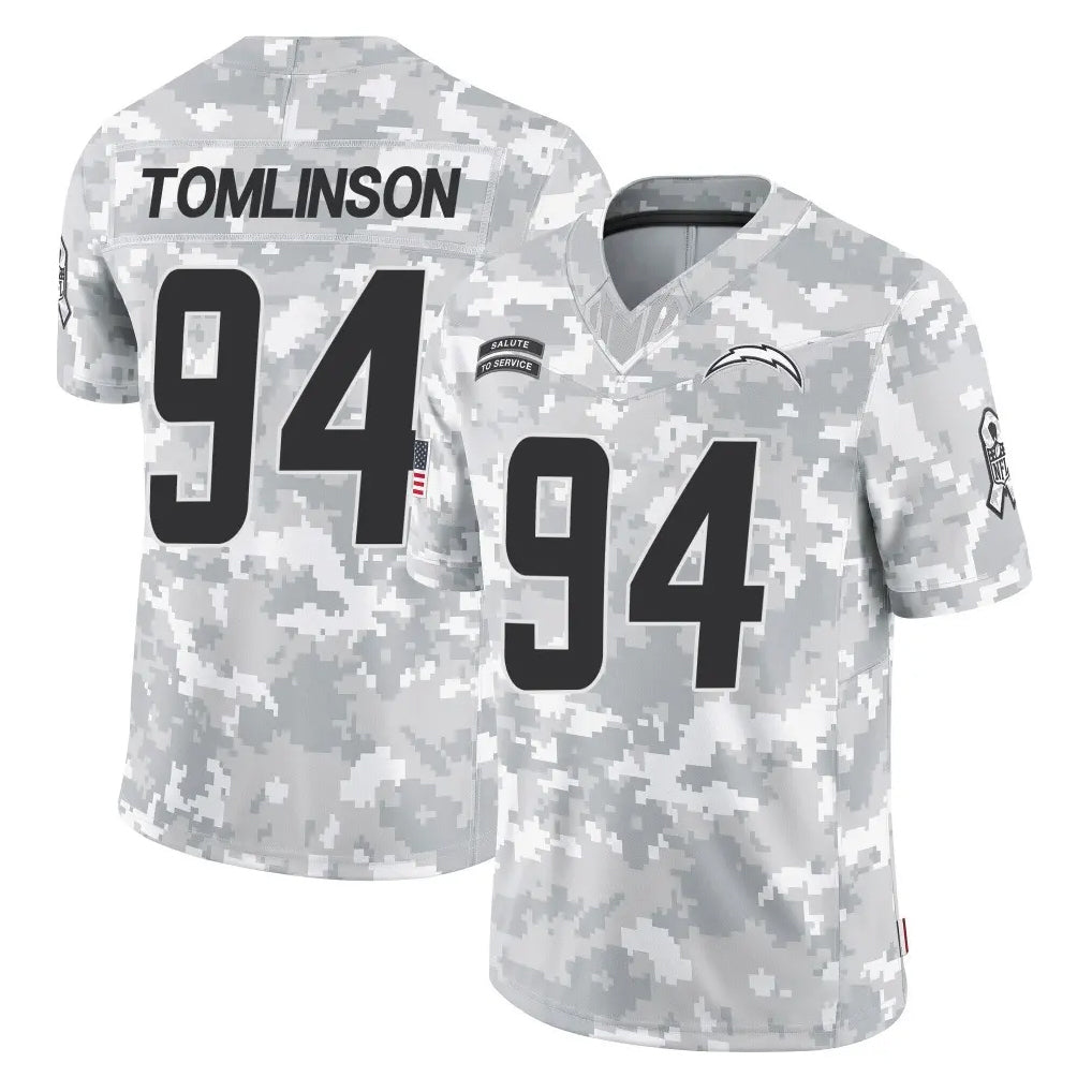 LA.Chargers #94 Dalvin Tomlinson Player Arctic Camo Salute To Service Limited Game Odoa Stitched Jerseys