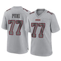 SF.49ers #77 Dominick Puni Player Gray Atmosphere Fashion Home Game Odoa Stitched Jerseys