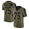 NO.Saints #75 Taliese Fuaga Player Olive Salute To Service Limited Game Odoa Stitched Jerseys