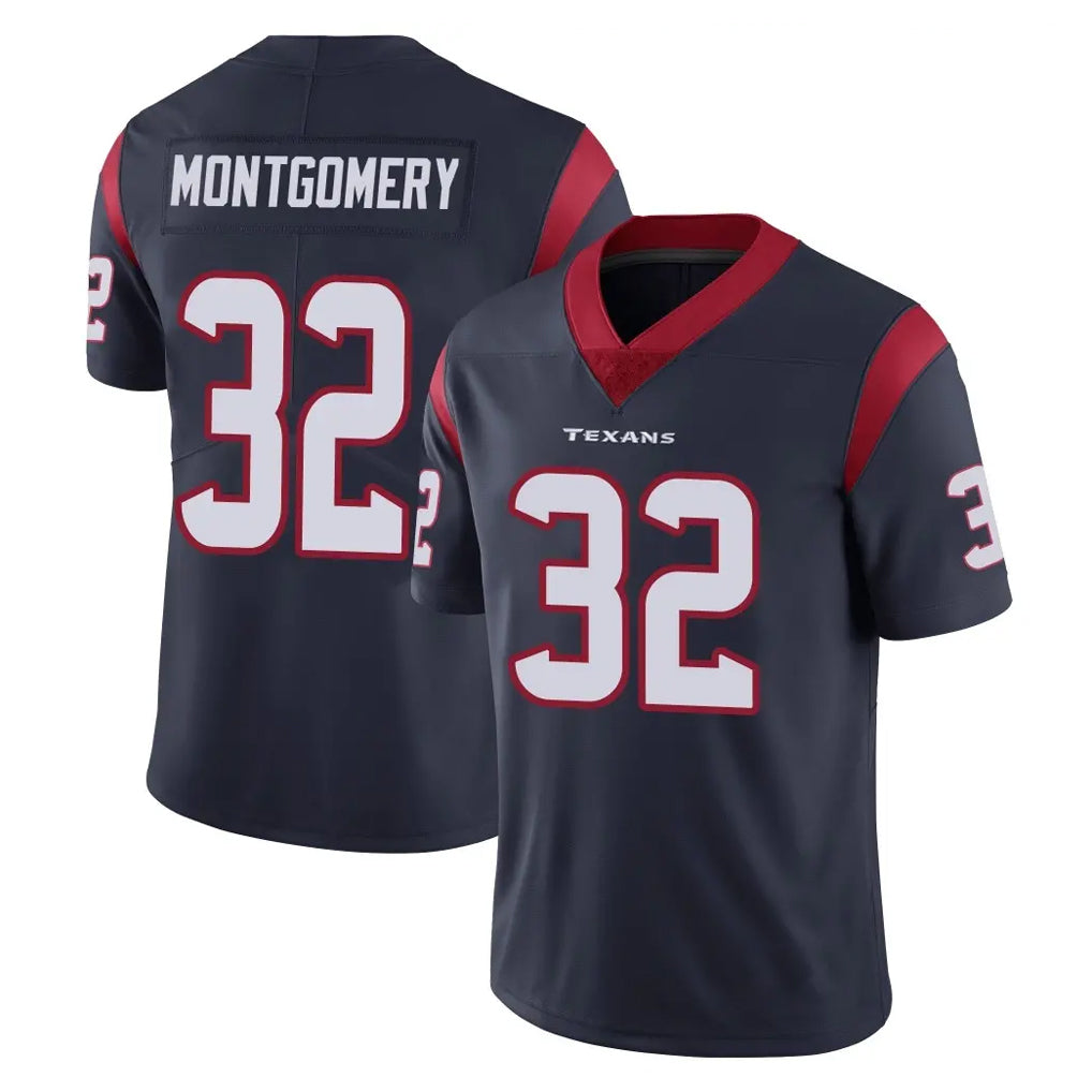 H.Texans #32 David Montgomery Player Navy Limited Vapor Untouchable Home Game Odoa Stitched Jerseys