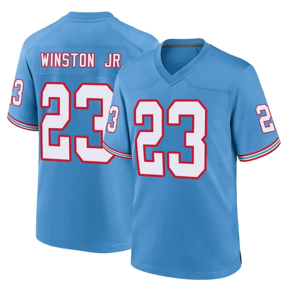 T.Titans #23 Kevin Winston Jr. Player Light Blue Oilers Throwback Home Game Odoa Stitched Jerseys