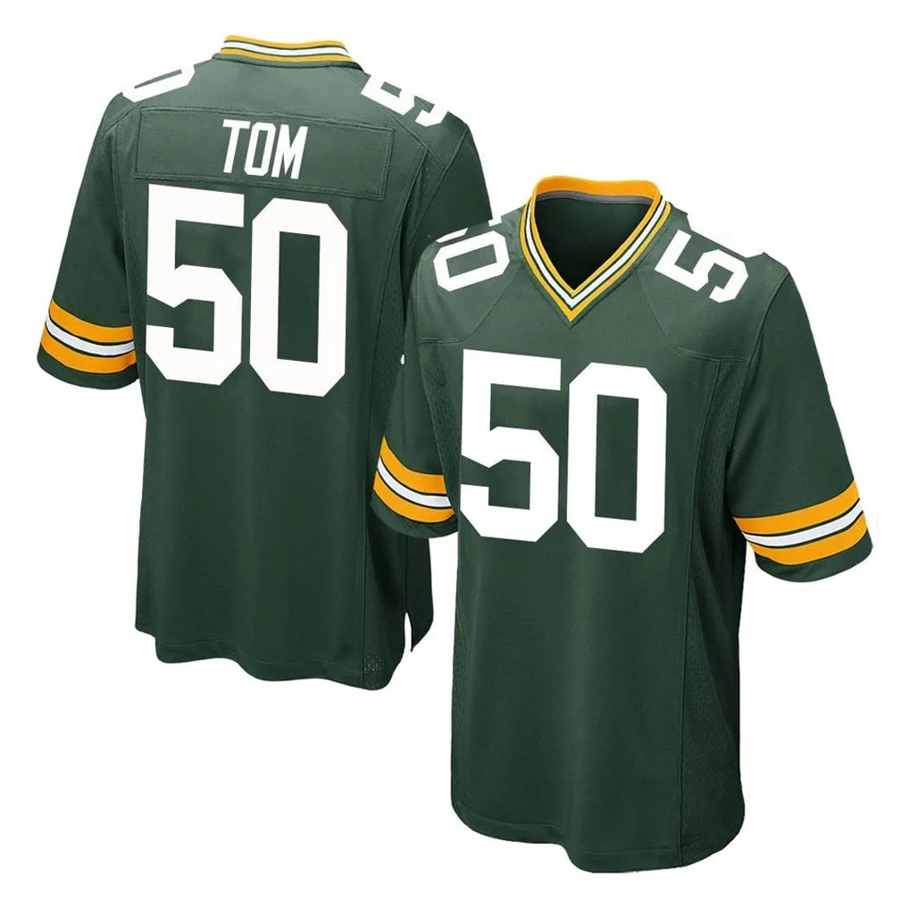 GB.Packers #50 Zach Tom Player Green Home Game Odoa Stitched Jerseys