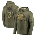 C.Browns #3 Jerry Jeudy Player Olive Salute to Service Pullover Hoodies Home Game Odoa Stitched Jerseys