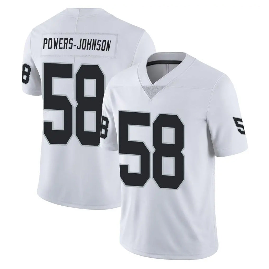 LV.Raiders #58 Jackson Powers-Johnson Player White Limited Vapor Untouchable Home Game Odoa Stitched Jerseys
