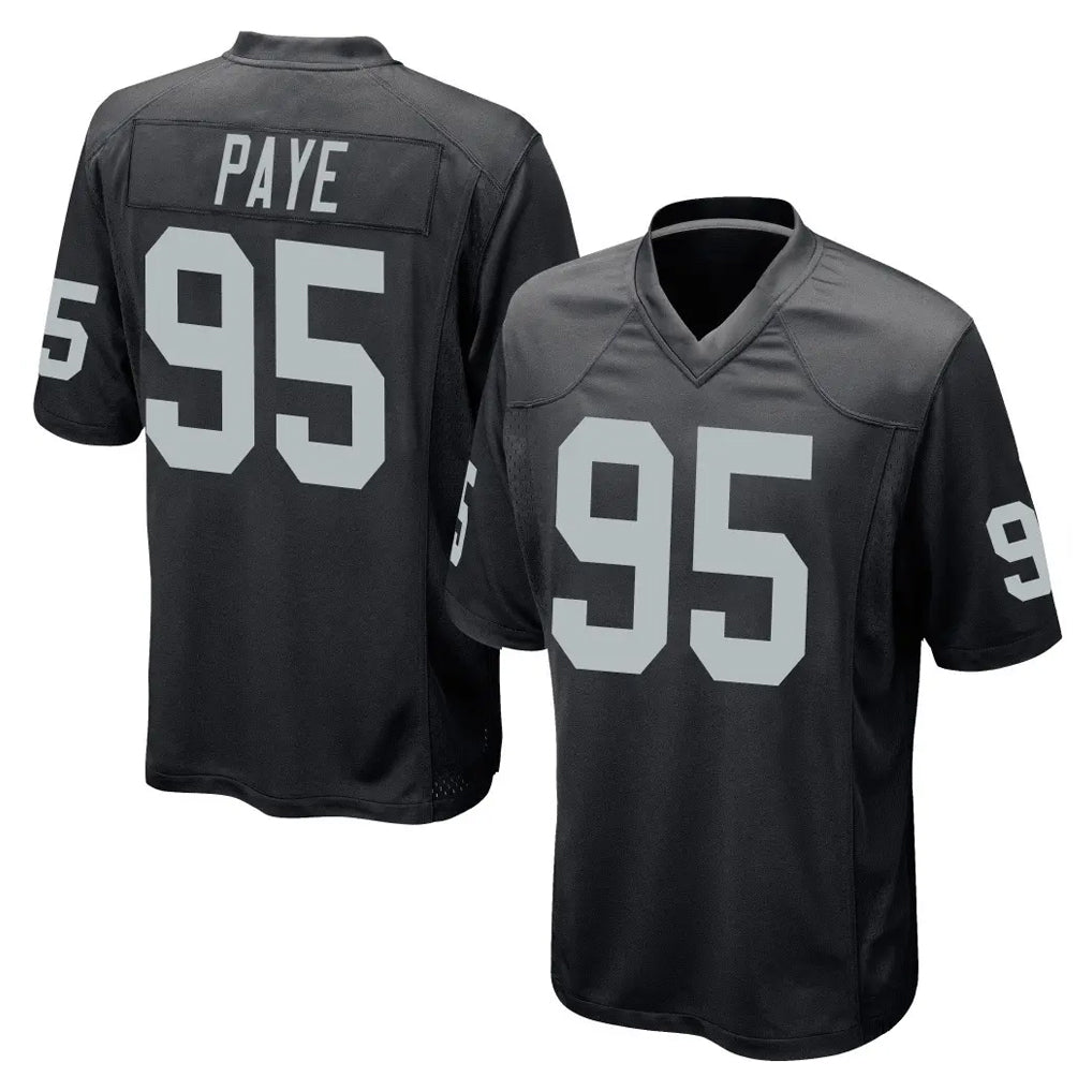 LV.Raiders #95 Kwity Paye Player Black Home Game Stitched Jerseys