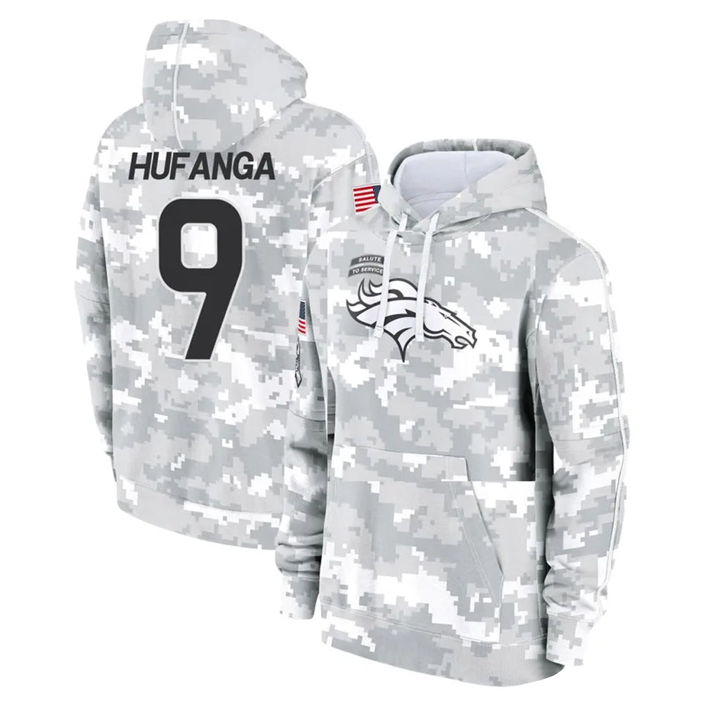 D.Broncos #9 Talanoa Hufanga Player Arctic Camo Salute to Service Hoodies Limited Game Odoa Stitched Jerseys