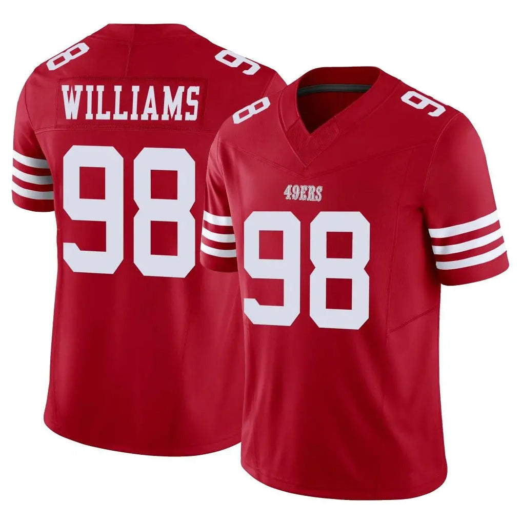 SF.49ers #98 Mykel Williams Player Red Limited Vapor F.U.S.E. Home Game Odoa Stitched Jerseys
