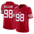 SF.49ers #98 Mykel Williams Player Red Limited Vapor F.U.S.E. Home Game Odoa Stitched Jerseys