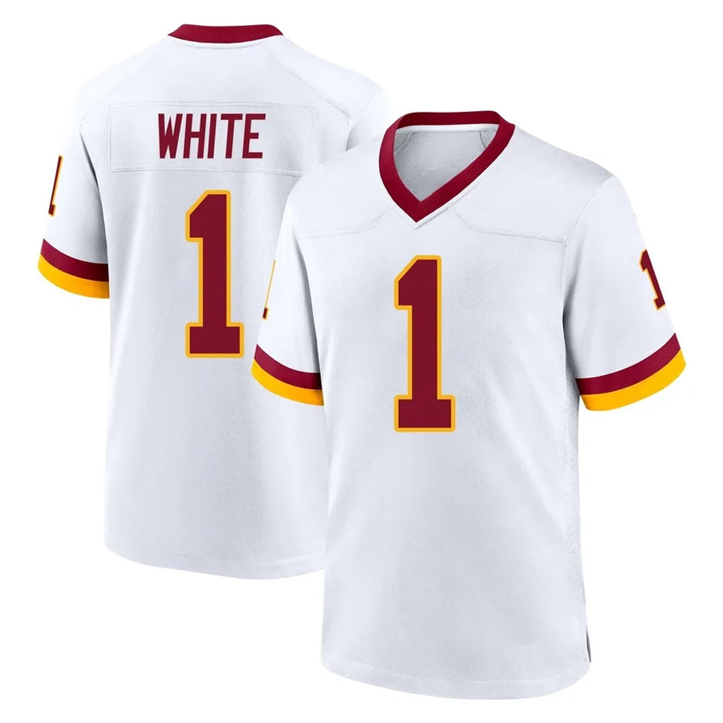 W.Commanders #1 Rachaad White Player White Home Game Odoa Stitched Jerseys