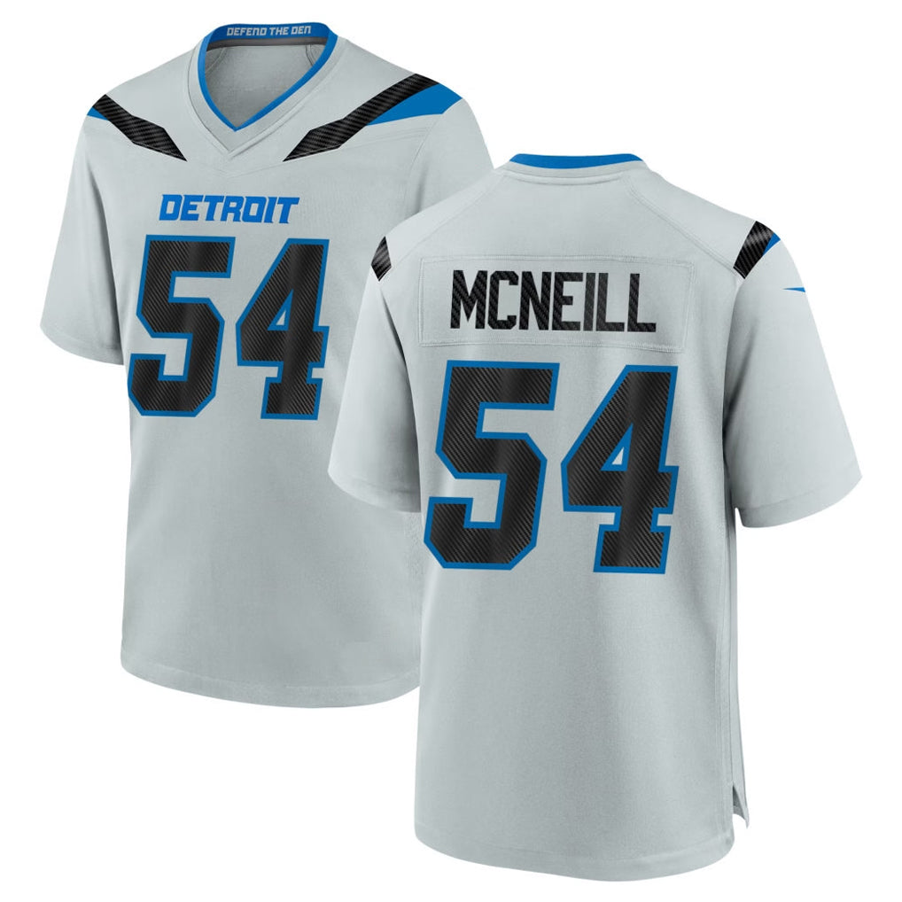 D.Lions #54 Alim McNeill Player Silver 2026 Rivalries Collection Home Game Odoa Stitched Jerseys
