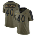 B.Ravens #40 Teddye Buchanan Player Olive Salute To Service Limited Game Odoa Stitched Jerseys