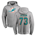 M.Dolphins #73 Austin Jackson Player Gray LOGO Pullover Hoodies Limited Odoa Stitched Jerseys