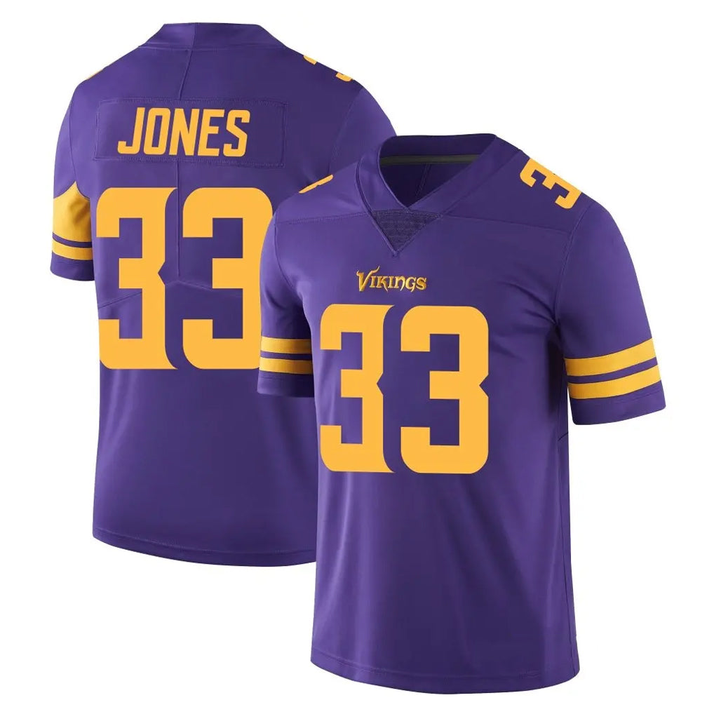 M.Vikings #33 Aaron Jones Sr. Player Purple Limited Color Rush Home Game Odoa Stitched Jerseys