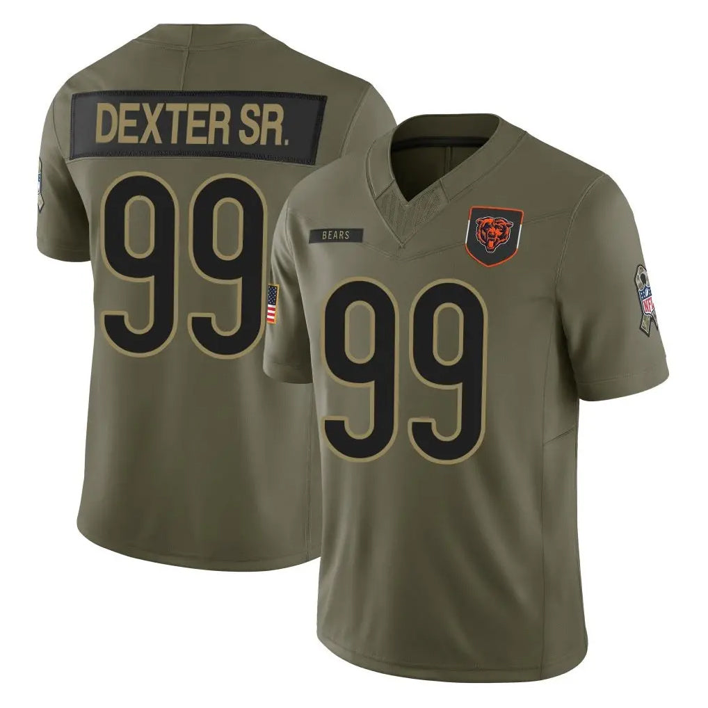 C.Bears #99 Gervon Dexter Sr. Player Olive Salute to Service Limited Home Game Odoa Stitched Jerseys