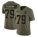 IN.Colts #79 Bernhard Raimann Player Olive 2025 Salute To Service Limited Game Odoa Stitched Jerseys