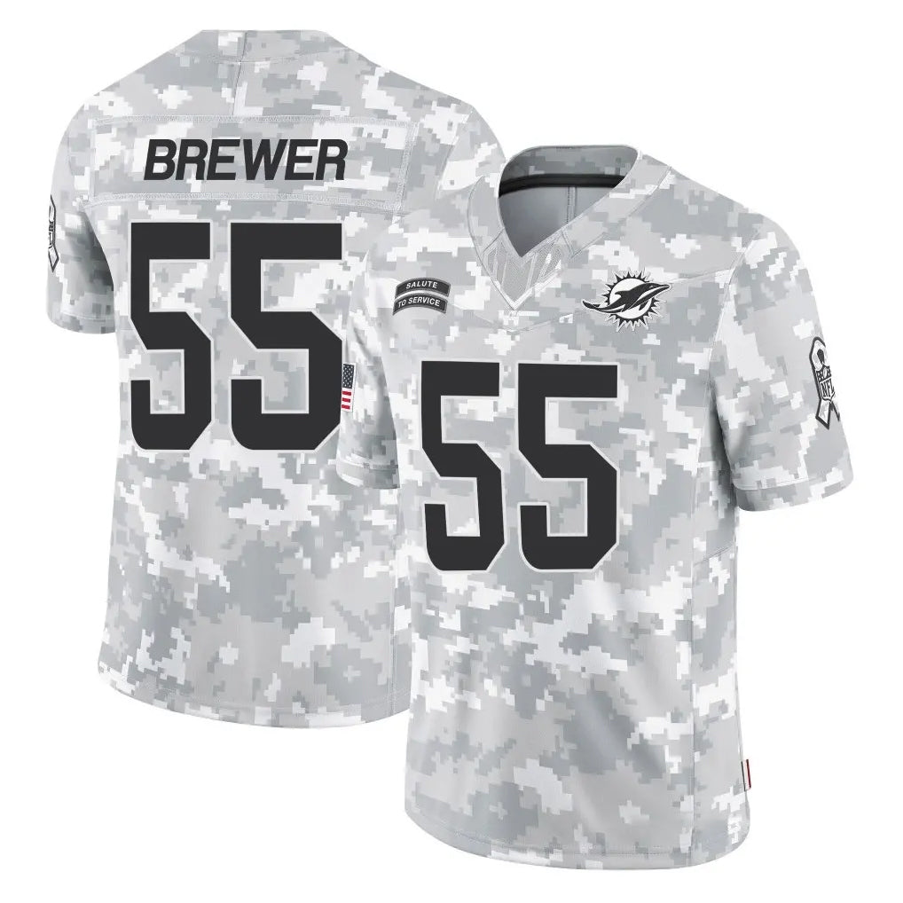 M.Dolphins #55 Aaron Brewer Player Arctic Camo Salute To Service Limited Game Odoa Stitched Jerseys