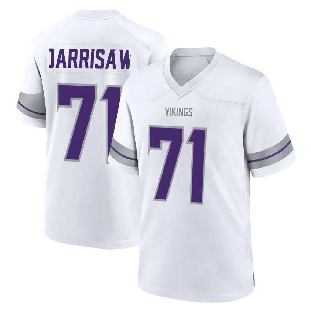 M.Vikings #71 Christian Darrisaw Player White Alternate Home Game Odoa Stitched Jerseys