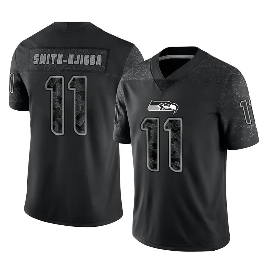 S.Seahawks #11 Jaxon Smith-Njigba Player Black Limited Reflective Home Game Odoa Stitched Jerseys