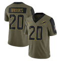 M.Dolphins #20 Jordyn Brooks Player Olive Salute To Service Limited Game Odoa Stitched Jerseys