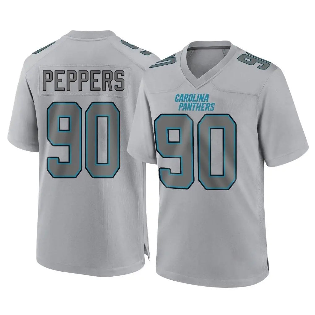 C.Panthers #90 Julius Peppers Player Gray Atmosphere Fashion Game Odoa Stitched Jerseys