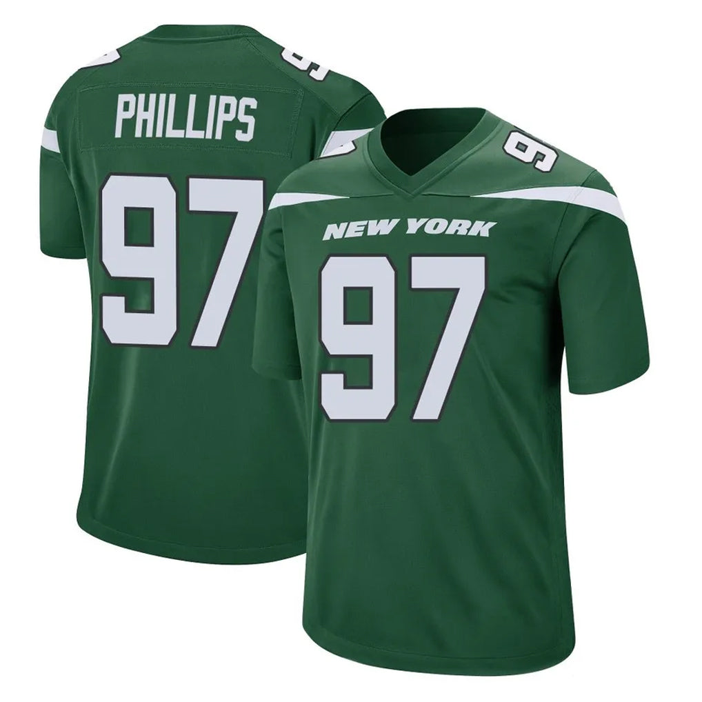 NY.Jets #97 Harrison Phillips Player Green Home Game Odoa Stitched Jerseys