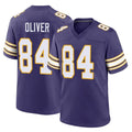 M.Vikings #84 Josh Oliver Player Purple Classic Home Game Odoa Stitched Jerseys