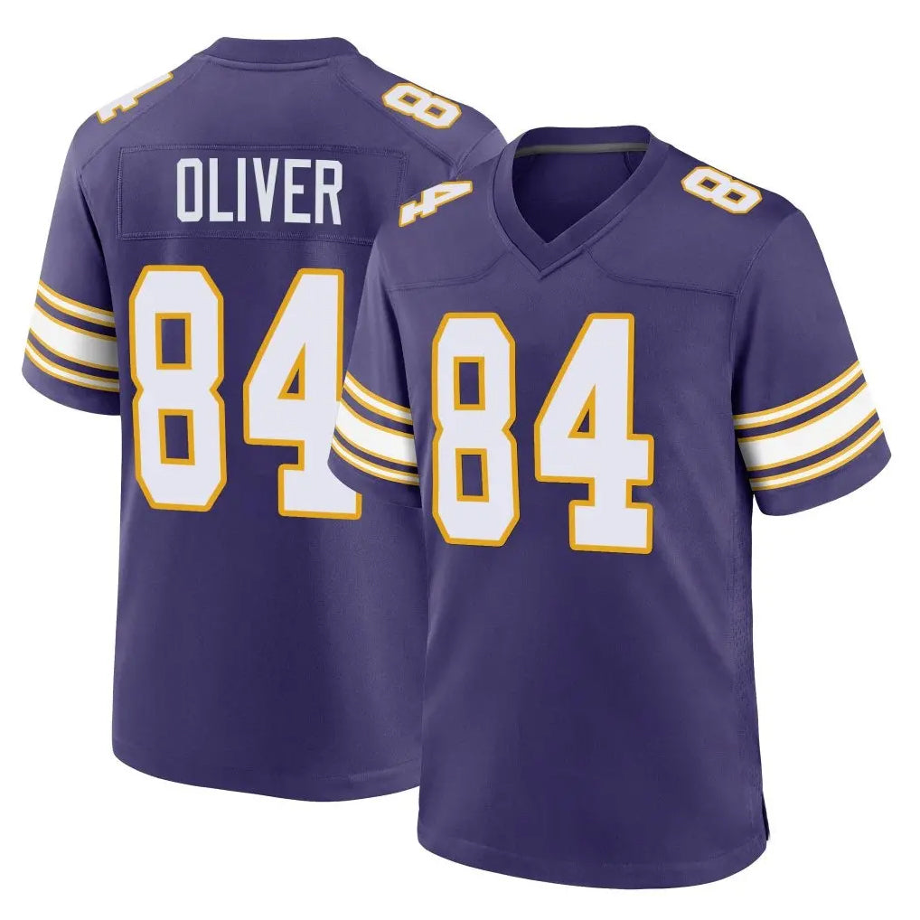 M.Vikings #84 Josh Oliver Player Purple Classic Home Game Odoa Stitched Jerseys