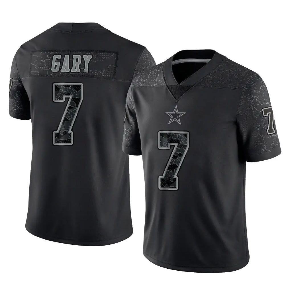 D.Cowboys #7 Rashan Gary Player Black Limited Reflective Home Game Odoa Stitched Jerseys