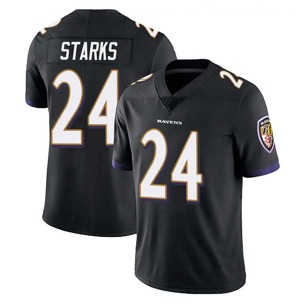 B.Ravens #24 Malaki Starks Player Black Vapor Untouchable Limited Home Game Odoa Stitched Jerseys