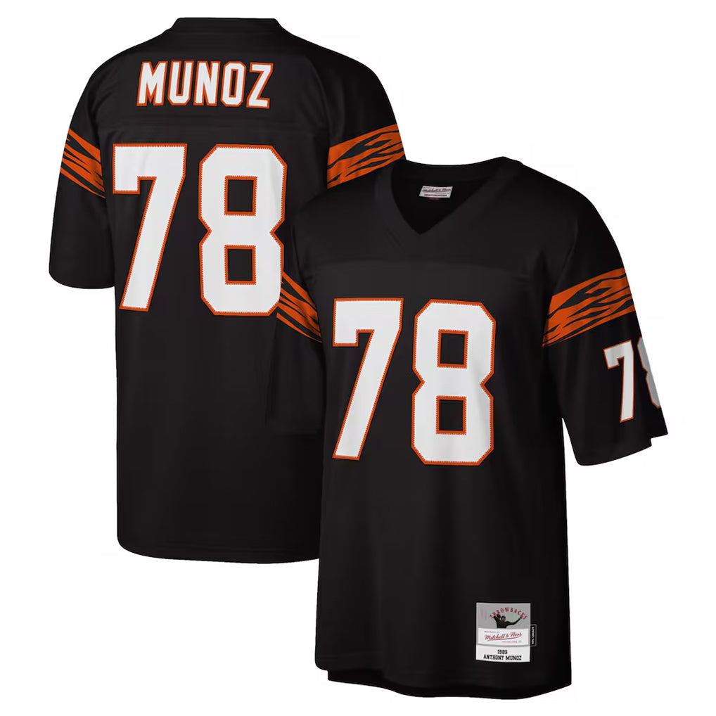 C.Bengals #78 Anthony Munoz Player Black Mitchell & Ness Legacy Replica Odoa Stitched Jerseys