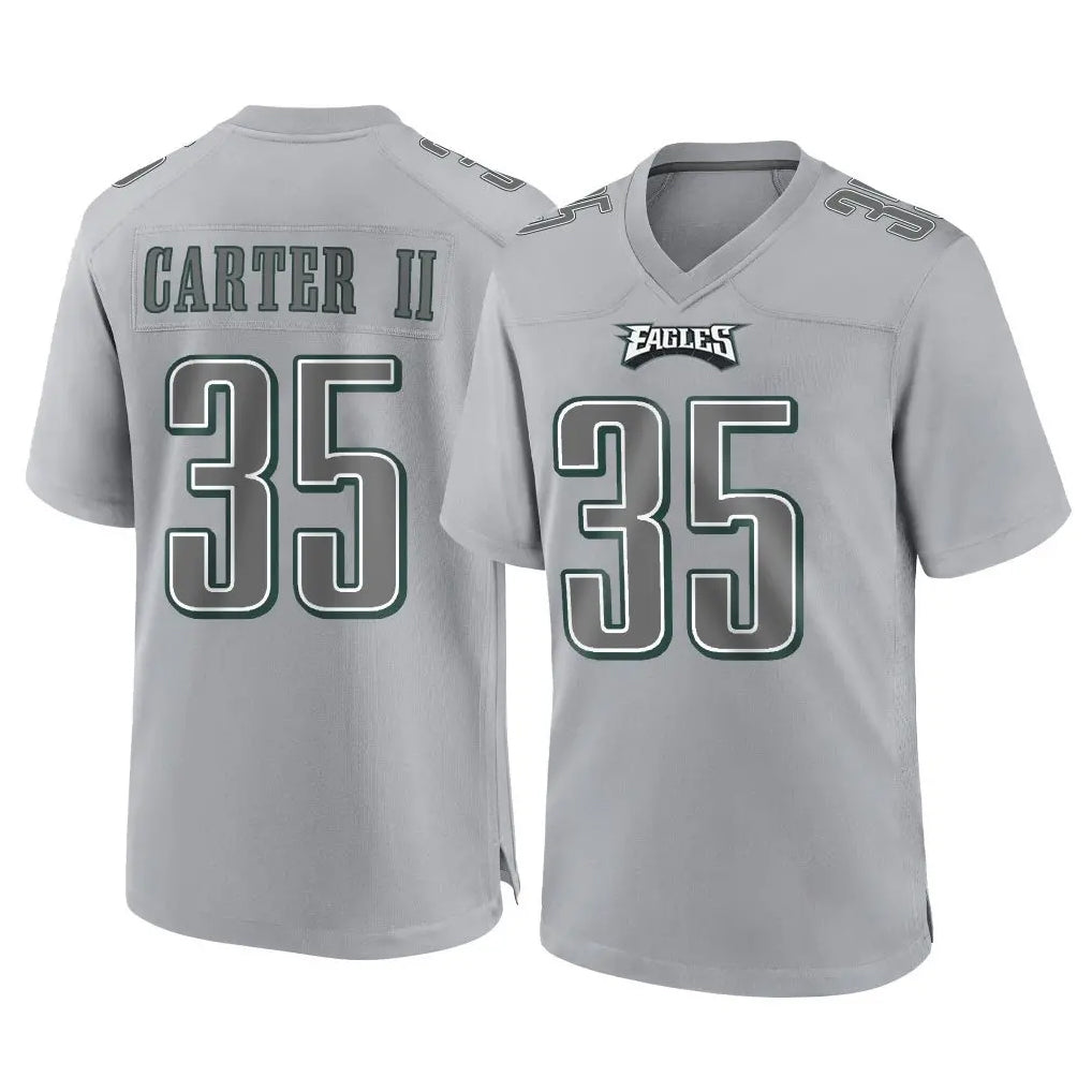 P.Eagles #35 Michael Carter II Player Gray Atmosphere Fashion Home Game Odoa Stitched Jerseys