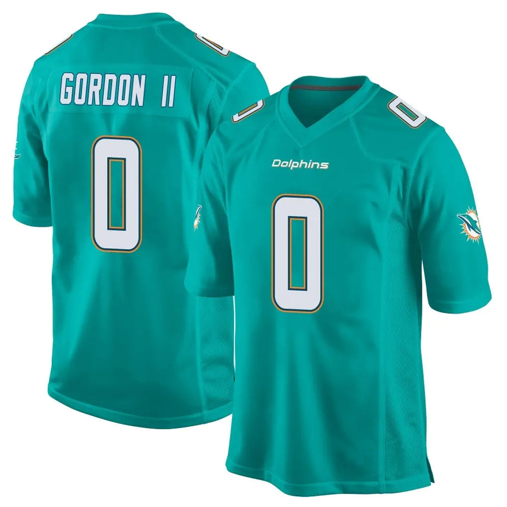 M.Dolphins #0 Ollie Gordon II Player Aqua Team Color Home Game Odoa Stitched Jerseys
