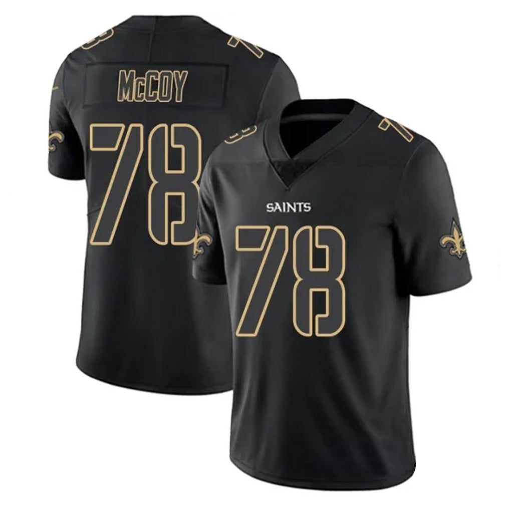 NO.Saints #78 Erik McCoy Player Black Impact Limited Home Game Odoa Stitched Jerseys