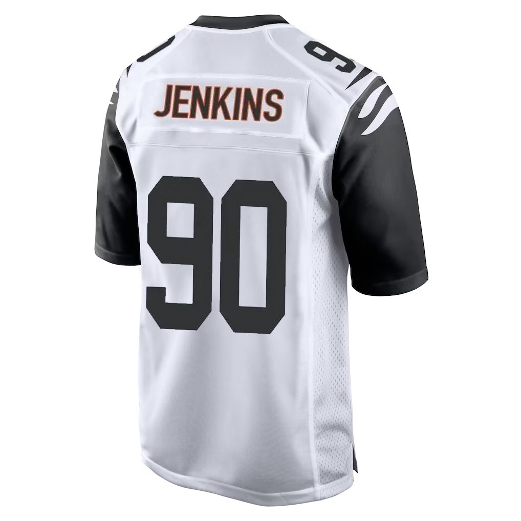 C.Bengals #90 Kris Jenkins Jr Player White Alternate Home Game Odoa Stitched Jerseys