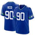 S.Seahawks #90 Jarran Reed Player Royal Throwback Home Game Odoa Stitched Jerseys