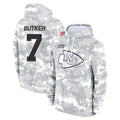 KC.Chiefs #7 Harrison Butker Player Arctic Camo Salute to Service Hoodies Limited Game Odoa Stitched Jerseys
