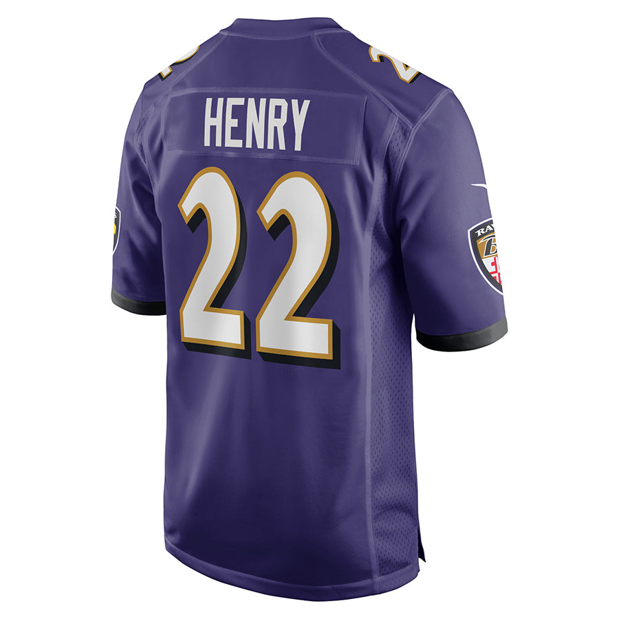 B.Ravens #22 Derrick Henry Player Purple Alternate Home Game Odoa Stitched Jerseys