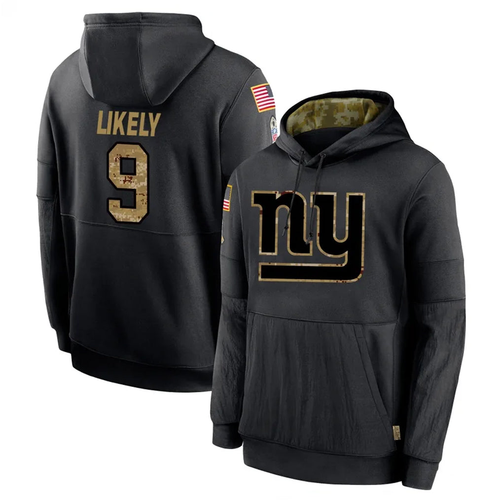 NY.Giants #9 Lsaiah Likely Player Black Salute to Service Hoodies Limited Game Odoa Stitched Jerseys