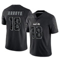 S.Seahawks #18 Elijah Arroyo Player Black Limited Reflective Home Game Odoa Stitched Jerseys