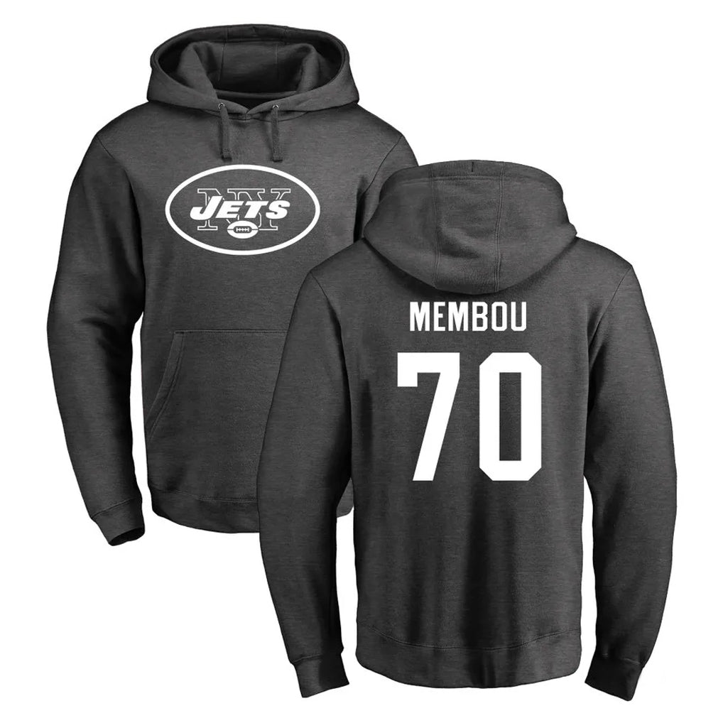 NY.Jets #70 Armand Membou Player Gray Pullover Hoodies Limited Game Odoa Stitched Jerseys