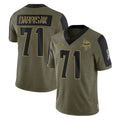 M.Vikings #71 Christian Darrisaw Player Olive Salute To Service Limited Game Odoa Stitched Jerseys