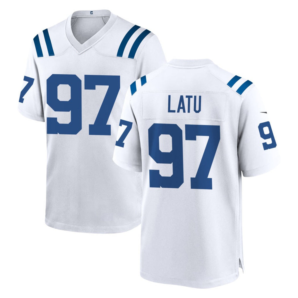 IN.Colts #97 Laiatu Latu Player White Home Game Odoa Stitched Jerseys