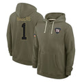 NY.Giants #1 Malik Nabers Player Olive Salute to Service Pullover Hoodies Limited Odoa Stitched Jerseys